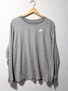 Nike Dri-FIT Long Sleeve Heather Grey Shirt - Boxy XXL